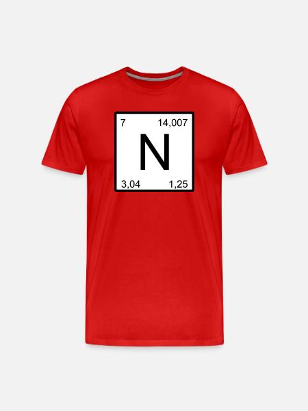 Nitrogen Symbol Square Design Nitrogen - Men's Premium Organic T-Shirt - red