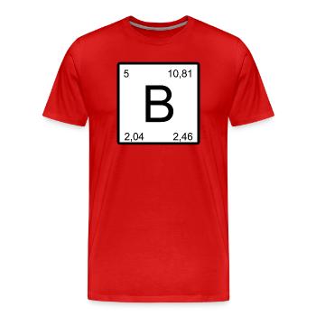 B Élément Numéro Art Bor - T-shirt bio Premium Homme - rouge - Devant - Damien (186cm)