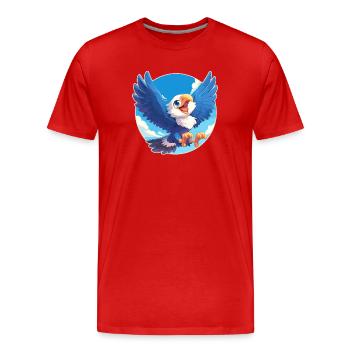 Adler - Männer Premium Bio T-Shirt - Rot - Vorne - Damien (186cm)