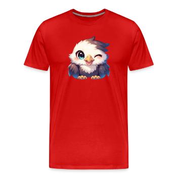 Adler - Männer Premium Bio T-Shirt - Rot - Vorne - Damien (186cm)