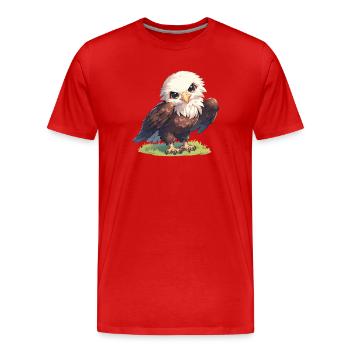 Adler - Männer Premium Bio T-Shirt - Rot - Vorne - Damien (186cm)