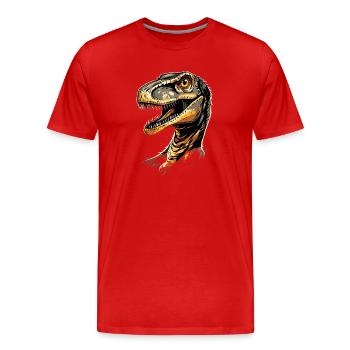 Raptor Vélociraptor Dinosaure Dino Raptors - T-shirt bio Premium Homme - rouge - Devant - Damien (186cm)