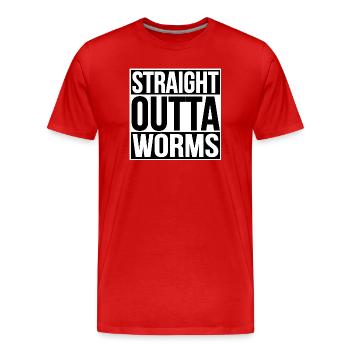 TOUT DROIT SORTI DES VERS - T-shirt bio Premium Homme - rouge - Devant - Damien (186cm)