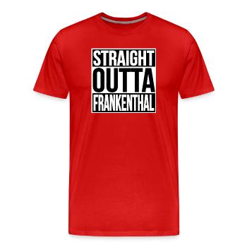 STRAIGHT OUTTA FRANKENTHAL - Männer Premium Bio T-Shirt - Rot - Vorne - Damien (186cm)