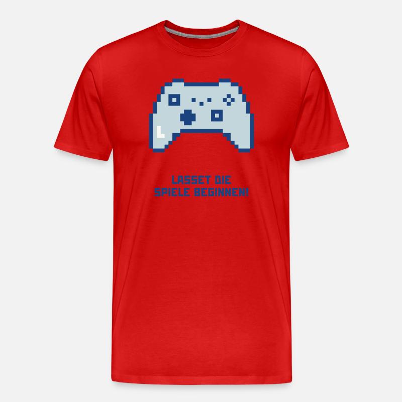 Lasset die Spiele beginnen - Männer Premium Bio T-Shirt - Rot