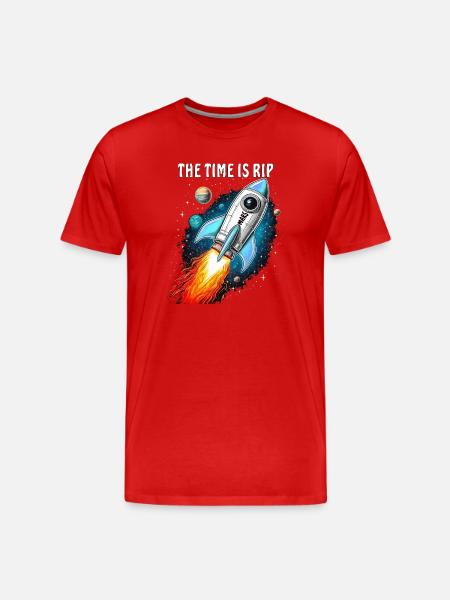 ROCKET MARS THE TIME IS RIP - Men's Premium Organic T-Shirt - red