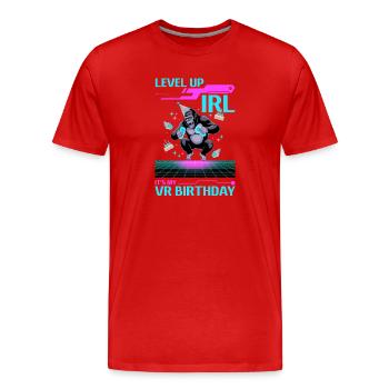 Birthday Gamer VR - Männer Premium Bio T-Shirt - Rot - Vorne - Damien (186cm)