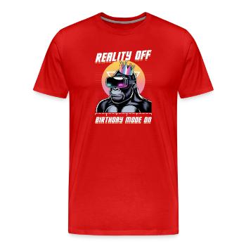 Birthday Gamer VR - Männer Premium Bio T-Shirt - Rot - Vorne - Damien (186cm)