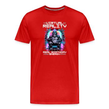 Birthday Gamer VR - Männer Premium Bio T-Shirt - Rot - Vorne - Damien (186cm)