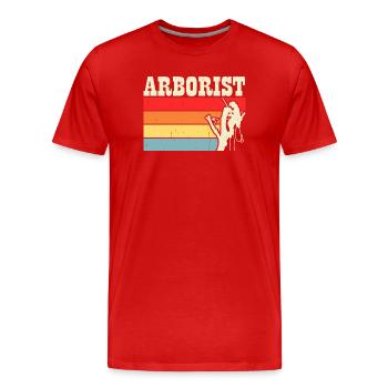 Baumpfleger Holzarbeiter Waldarbeiter Geschenk - Männer Premium Bio T-Shirt - Rot - Vorne - Damien (186cm)