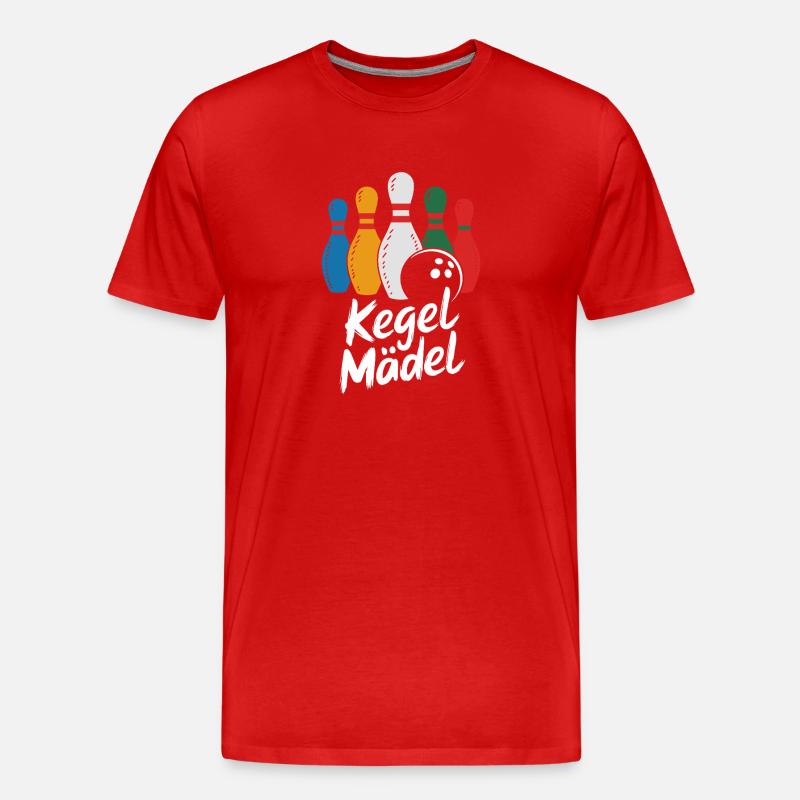 Kegel Mädel Bowling Spaß - Männer Premium Bio T-Shirt - Rot