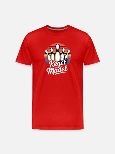 Retro Skittles Girl Bowling Team - Men's Premium Organic T-Shirt - red