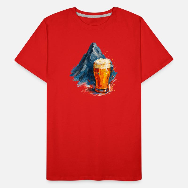 Beer and mountain panorama Men's Premium Organic T-Shirt