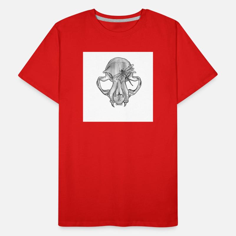 Schädel Libelle Monochrom Männer Premium Bio T-Shirt
