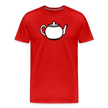 Théière - T-shirt bio Premium Homme - rouge - Devant - Damien (186cm)