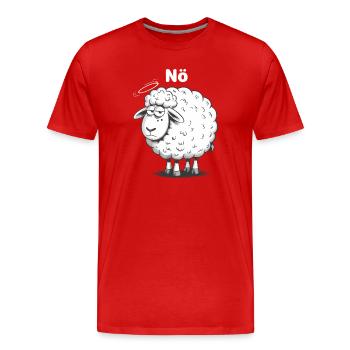 NÖ – grummeliges Schaf Humor Design - Männer Premium Bio T-Shirt - Rot - Vorne - Damien (186cm)