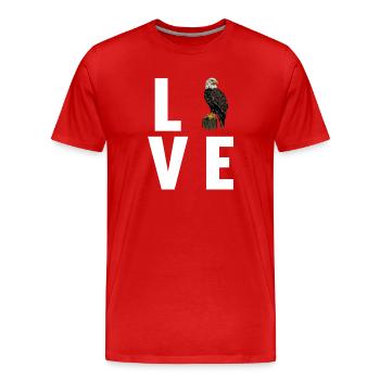 Adler - Männer Premium Bio T-Shirt - Rot - Vorne - Damien (186cm)