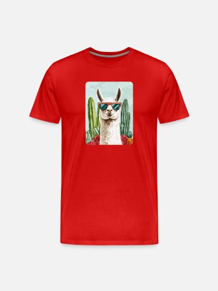 lama - T-shirt bio Premium Homme - rouge