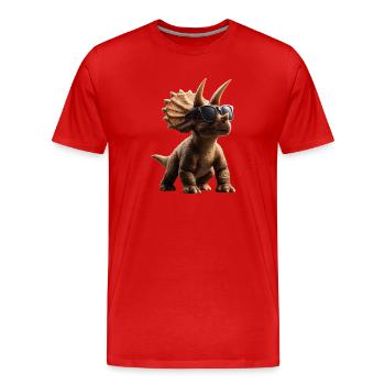 Triceratops Dinosaure Dinos Triceratops Dino - T-shirt bio Premium Homme - rouge - Devant - Damien (186cm)