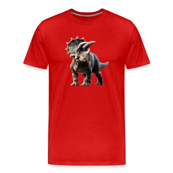 Triceratops Dinosaure Dinos Triceratops Dino - T-shirt bio Premium Homme - rouge - Devant - Damien (186cm)