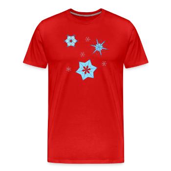 Wintersterne - Männer Premium Bio T-Shirt - Rot - Vorne - Damien (186cm)