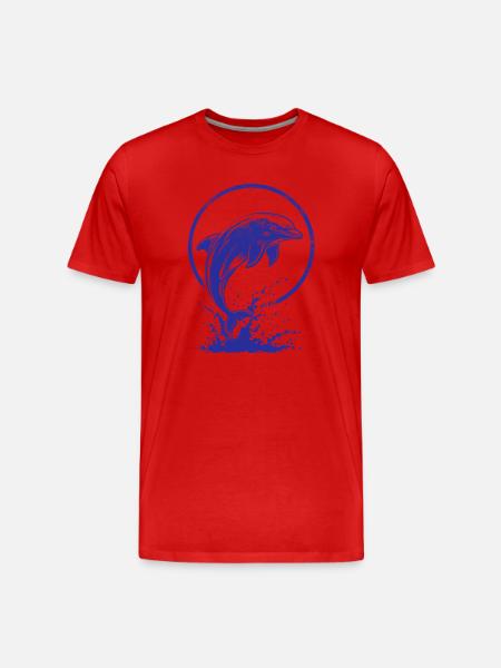 Logo dauphin bleu - T-shirt bio Premium Homme - rouge