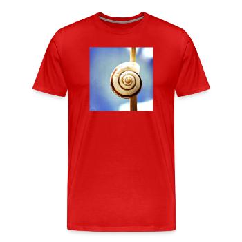Schneckenhaus - Männer Premium Bio T-Shirt - Rot - Vorne - Damien (186cm)