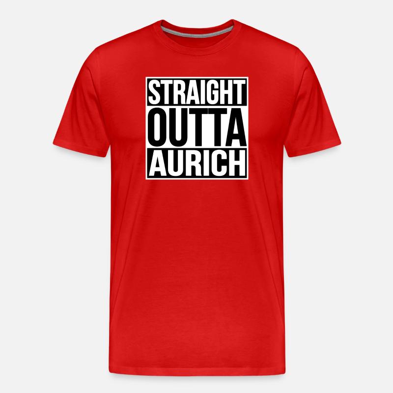 Straight Outta Aurich - Männer Premium Bio T-Shirt - Rot