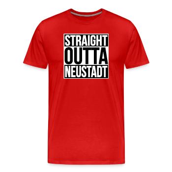 STRAIGHT OUTTA NEUSTADT - Men's Premium Organic T-Shirt - red - Front - Damien (186cm)