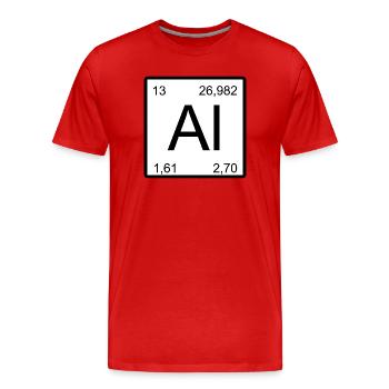 AI Aluminium Periodensystem Stil Design - Männer Premium Bio T-Shirt - Rot - Vorne - Damien (186cm)