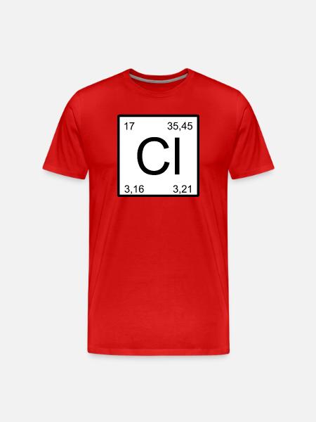 Chlorine Square Element Design - Men's Premium Organic T-Shirt - red