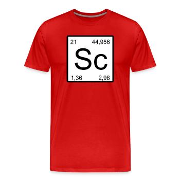 Scandium Sc Periodensystem Minimalismus - Männer Premium Bio T-Shirt - Rot - Vorne - Damien (186cm)