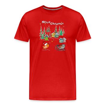 Merry Xmas - Men's Premium Organic T-Shirt - red - Front - Damien (186cm)