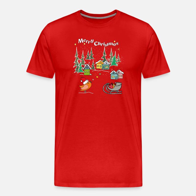 Merry Xmas - Männer Premium Bio T-Shirt - Rot