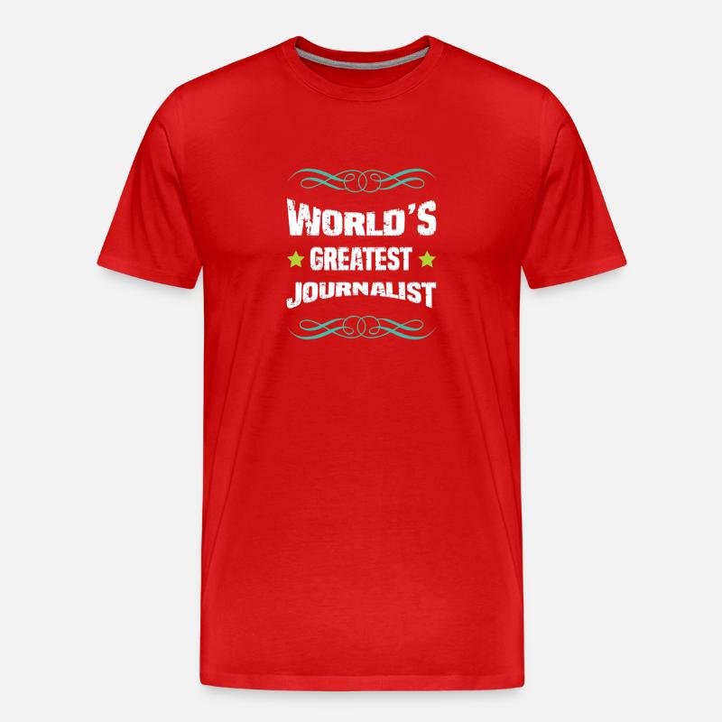 Weltbester Journalist - Männer Premium Bio T-Shirt - Rot