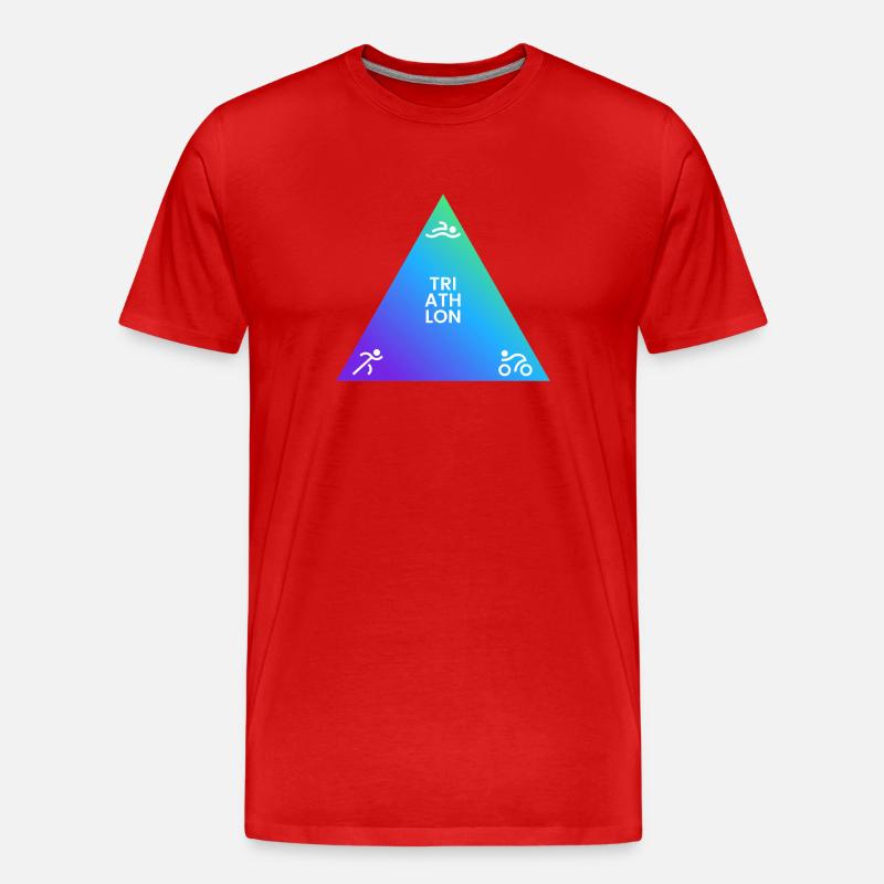 Triathlon Triangle Gradient Logo - Men's Premium Organic T-Shirt - red