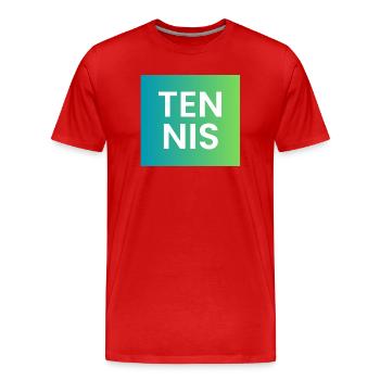 Tennis Gradient Typography - Men's Premium Organic T-Shirt - red - Front - Damien (186cm)