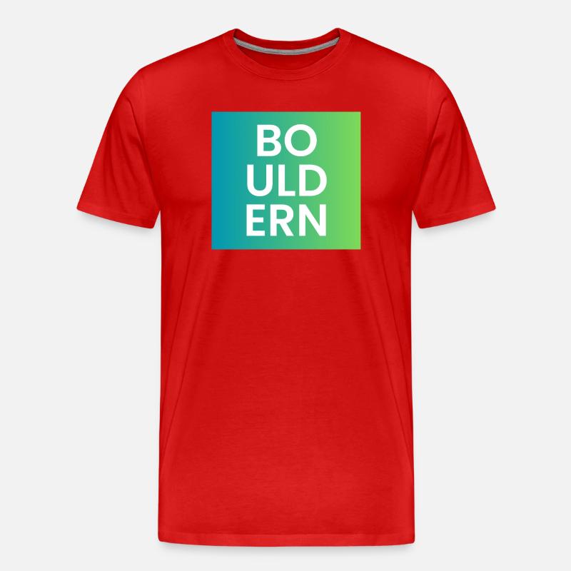 Bouldern Gradient Typo - Männer Premium Bio T-Shirt - Rot