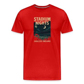 Stadium Nights – Endless Dreams Design - Men's Premium Organic T-Shirt - red - Front - Damien (186cm)