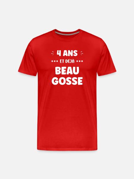 4 years old already handsome - Men's Premium Organic T-Shirt - red