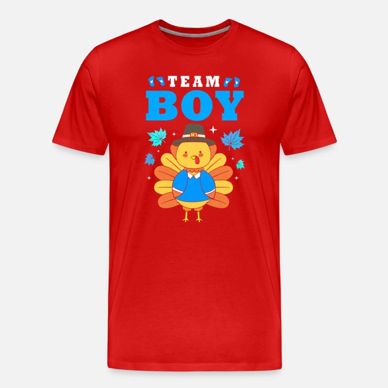 Thanksgiving Gender Reveal Werdende Mutter - Männer Premium Bio T-Shirt - Rot