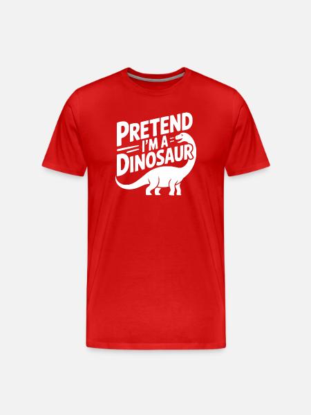 Pretend I’m a Dinosaur - Men's Premium Organic T-Shirt - red
