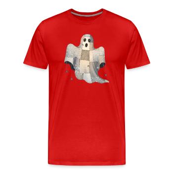 Patchwork Geist mit Spinnennetzen - Männer Premium Bio T-Shirt - Rot - Vorne - Damien (186cm)