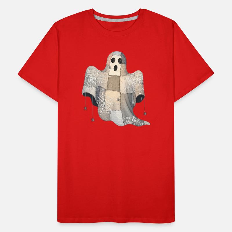 Patchwork Geist mit Spinnennetzen Männer Premium Bio T-Shirt
