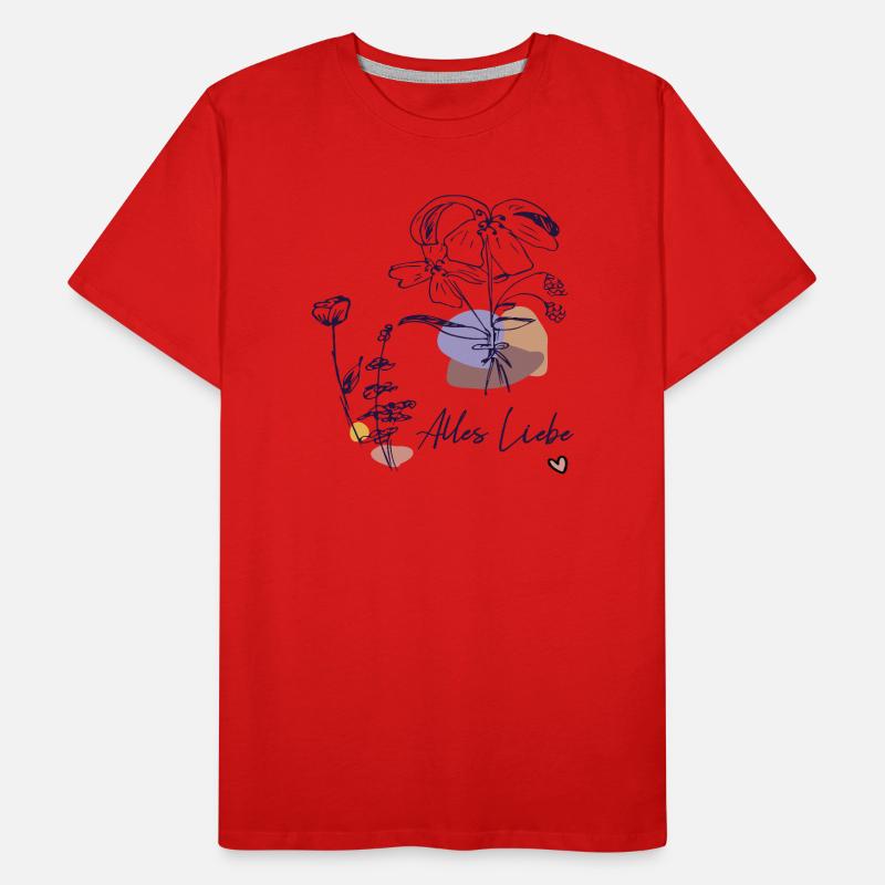Alles Liebe mit Blumenstrauß Männer Premium Bio T-Shirt