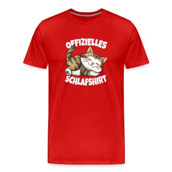 Chemise de nuit officielle Pyjama chat Pyjama - T-shirt bio Premium Homme - rouge - Devant - Damien (186cm)