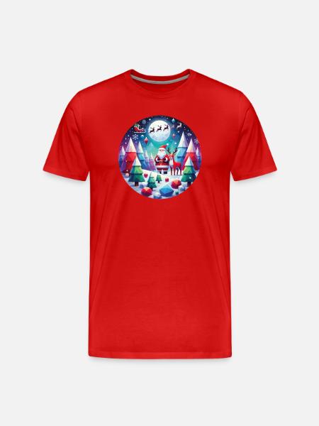 Geometric Christmas idyll Santa Elche - Men's Premium Organic T-Shirt - red