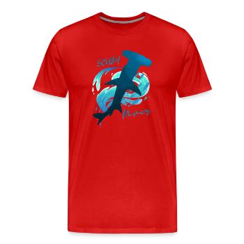 Plongeur Hammerhead Shark T-Shirt Cadeau de plongeur - T-shirt bio Premium Homme - rouge - Devant - Damien (186cm)