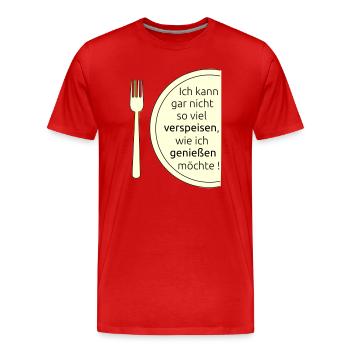 Manger et savourer - T-shirt bio Premium Homme - rouge - Devant - Damien (186cm)