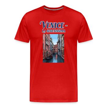 Magie du canal vénitien Sérénissime - T-shirt bio Premium Homme - rouge - Devant - Damien (186cm)